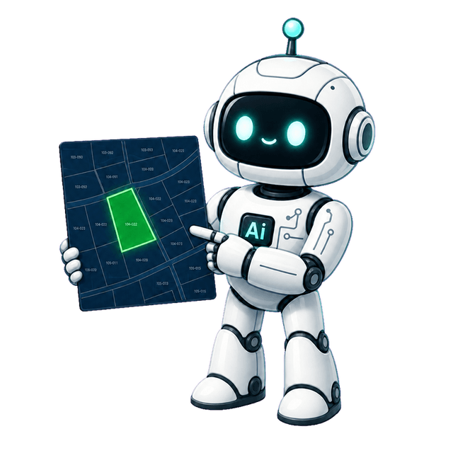 Wilson pointing at a land parcel on a map